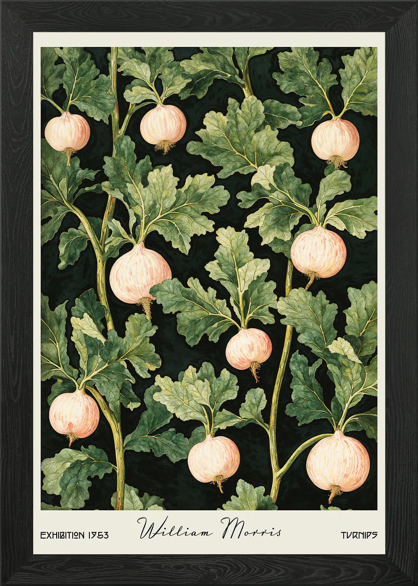 Morris Turnips Botanical Kitchen Framed Wall Art Poster Canvas Print Picture