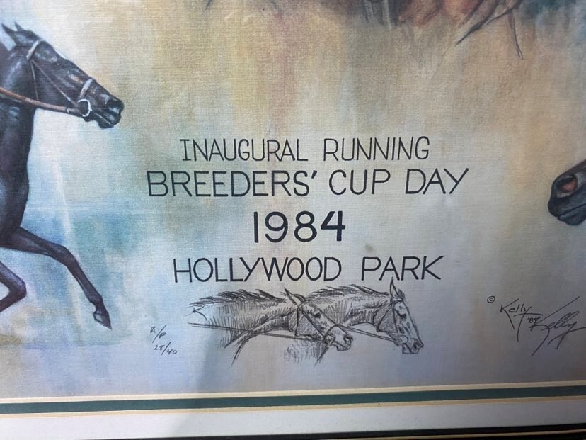 28/40 Rare KELLY STEVENS “1984 HOLLYWOOD PARK BREEDER’S CUP” COA