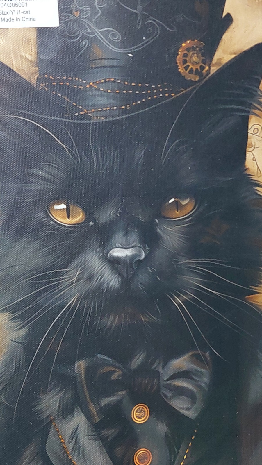 Steampunk Cat Portrait Canvas Print Unframed Wall Art Licensed Reprint