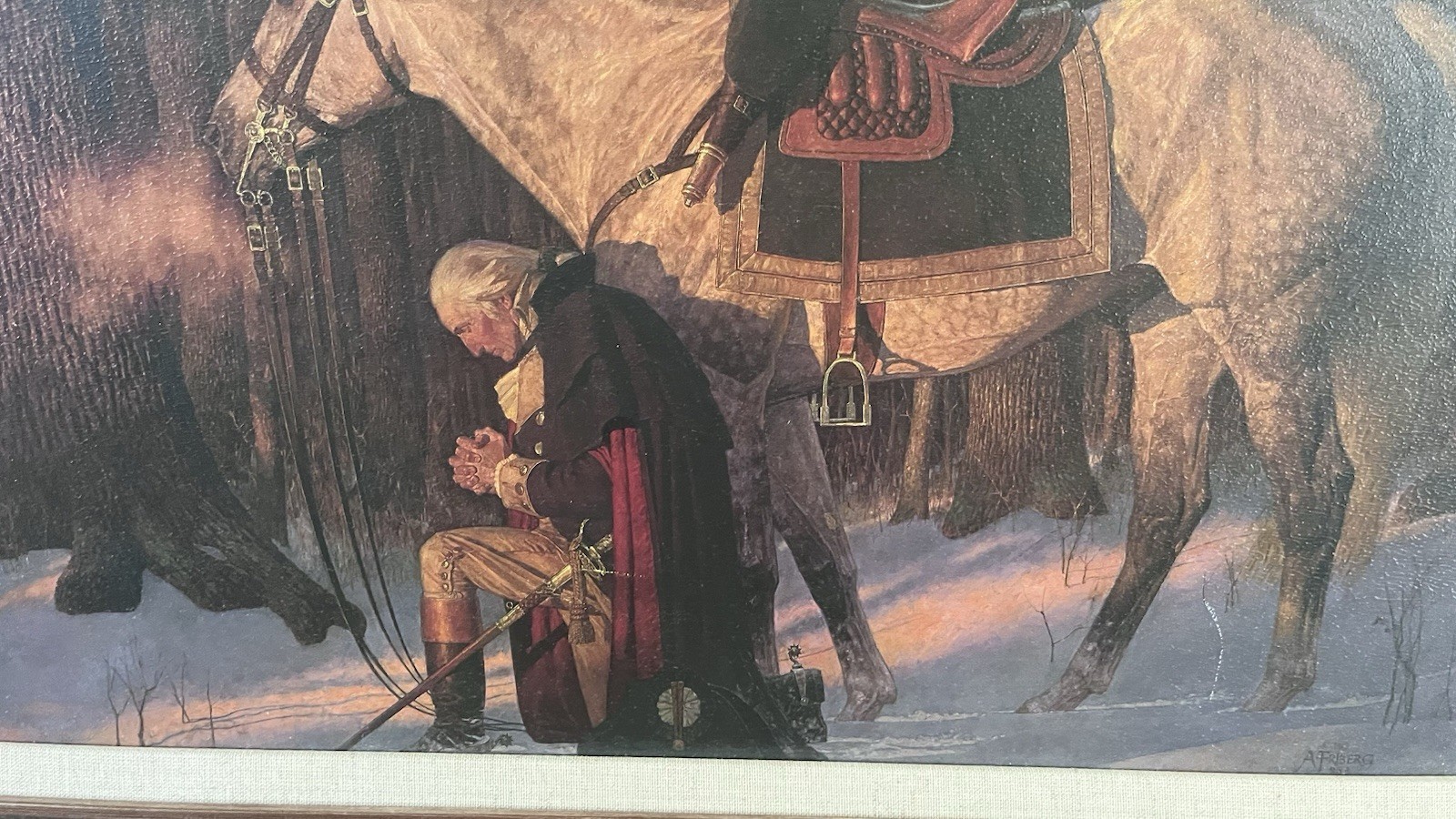 Arnold Friberg The Prayer at Valley Forge Matted & Framed Landscape Print