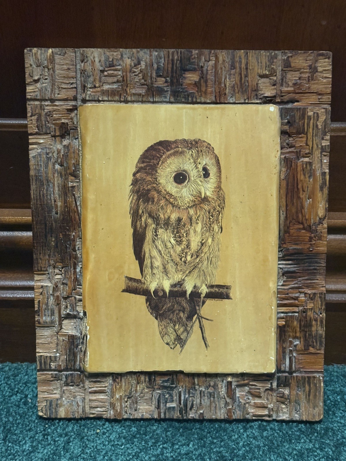 Vintage, MCM Owl print by artist Hans Paul Luetcke, 1970