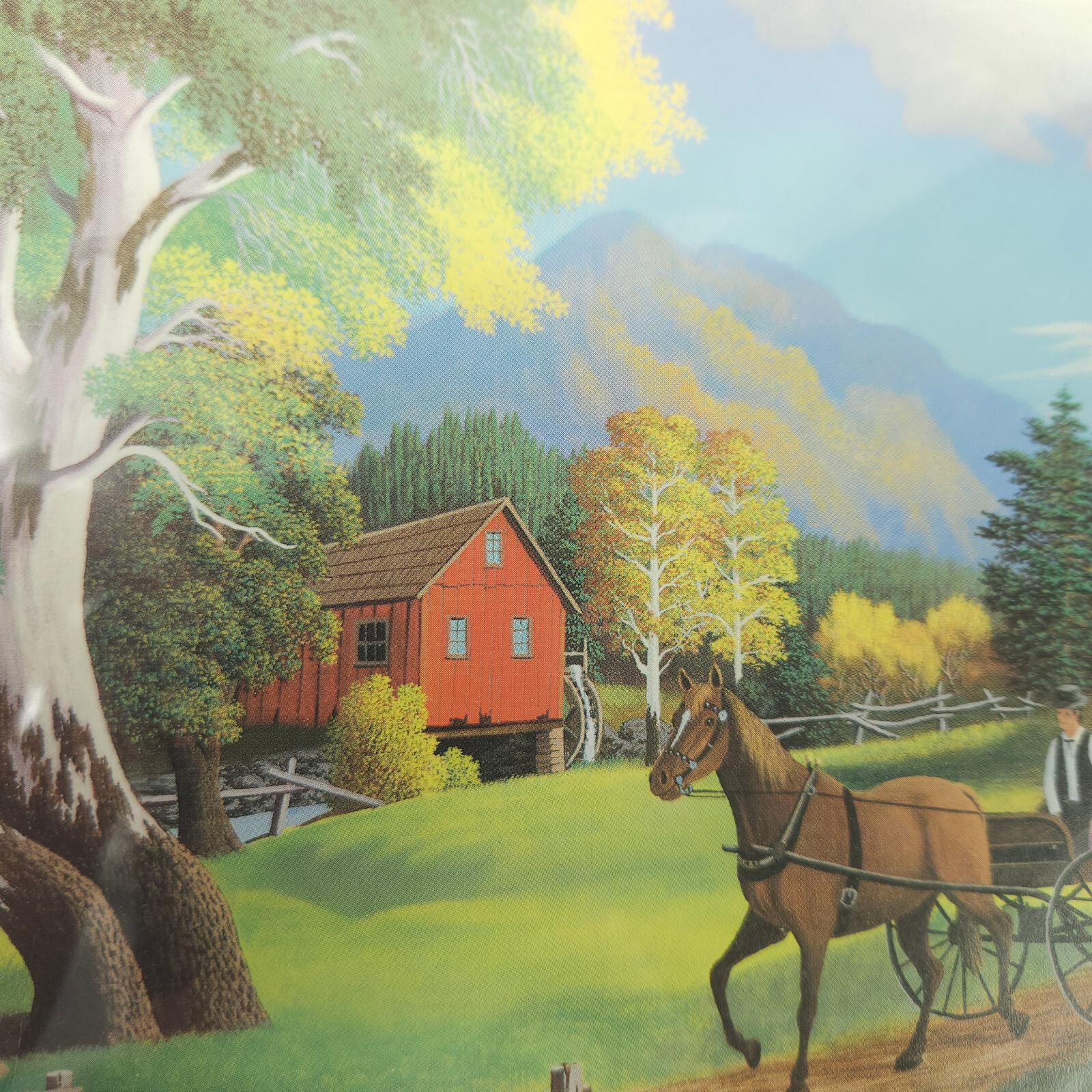 Vintage Don Blisard Farm Print Art 8×6 in 10×8 Frame Glued In