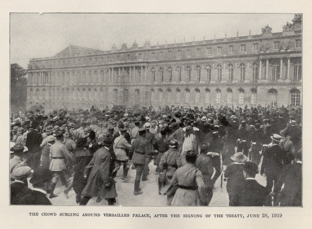 Wars of America Monument & Versailles Treaty 1921 Antique Print
