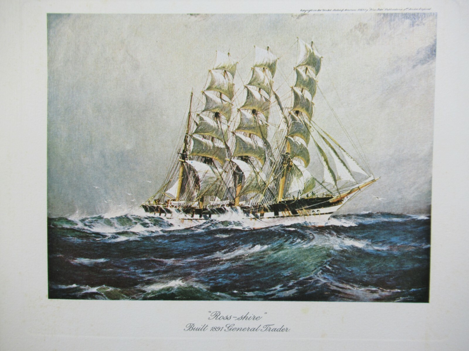 Jack Spurling Ross-shire Clipper Ship Vintage Nautical Art Print