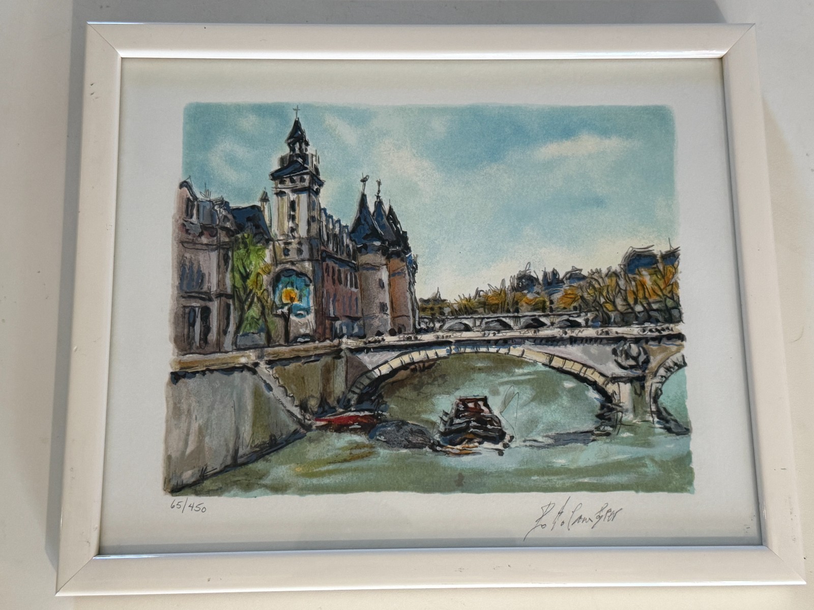 Pierre Eugene Cambier Paris France Signed Limited Edition Etching 65/450 Framed
