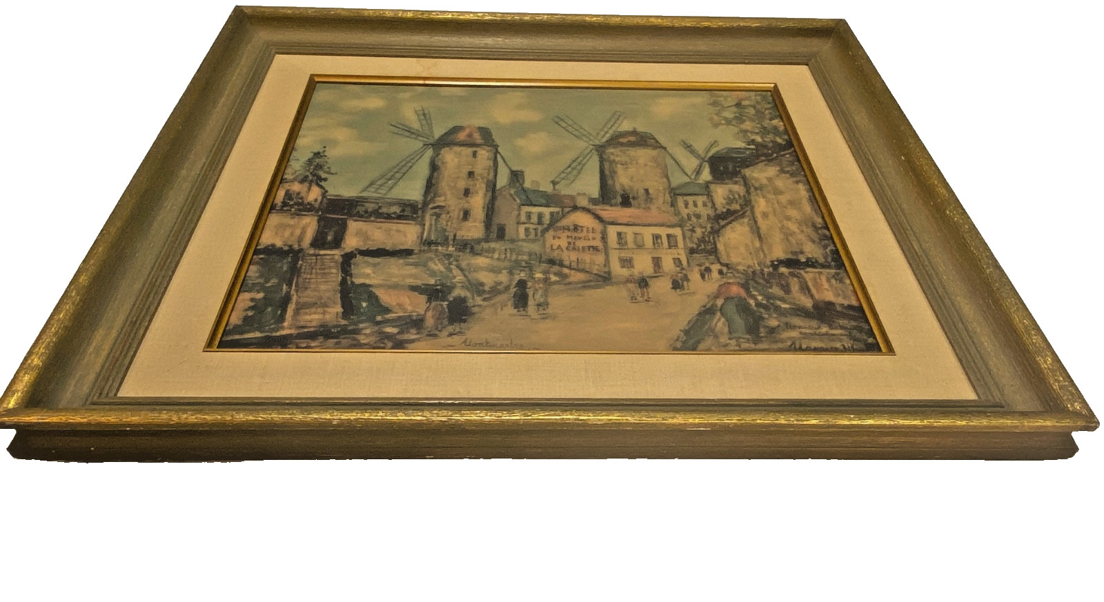 Vintage Framed 1950s After Maurice Utrillo, “Windmills of Montmartre” Lithograph