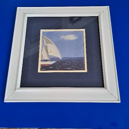 James Wiens Sailboat Double Matted Framed Signed Lithograph Art Print 15.25″