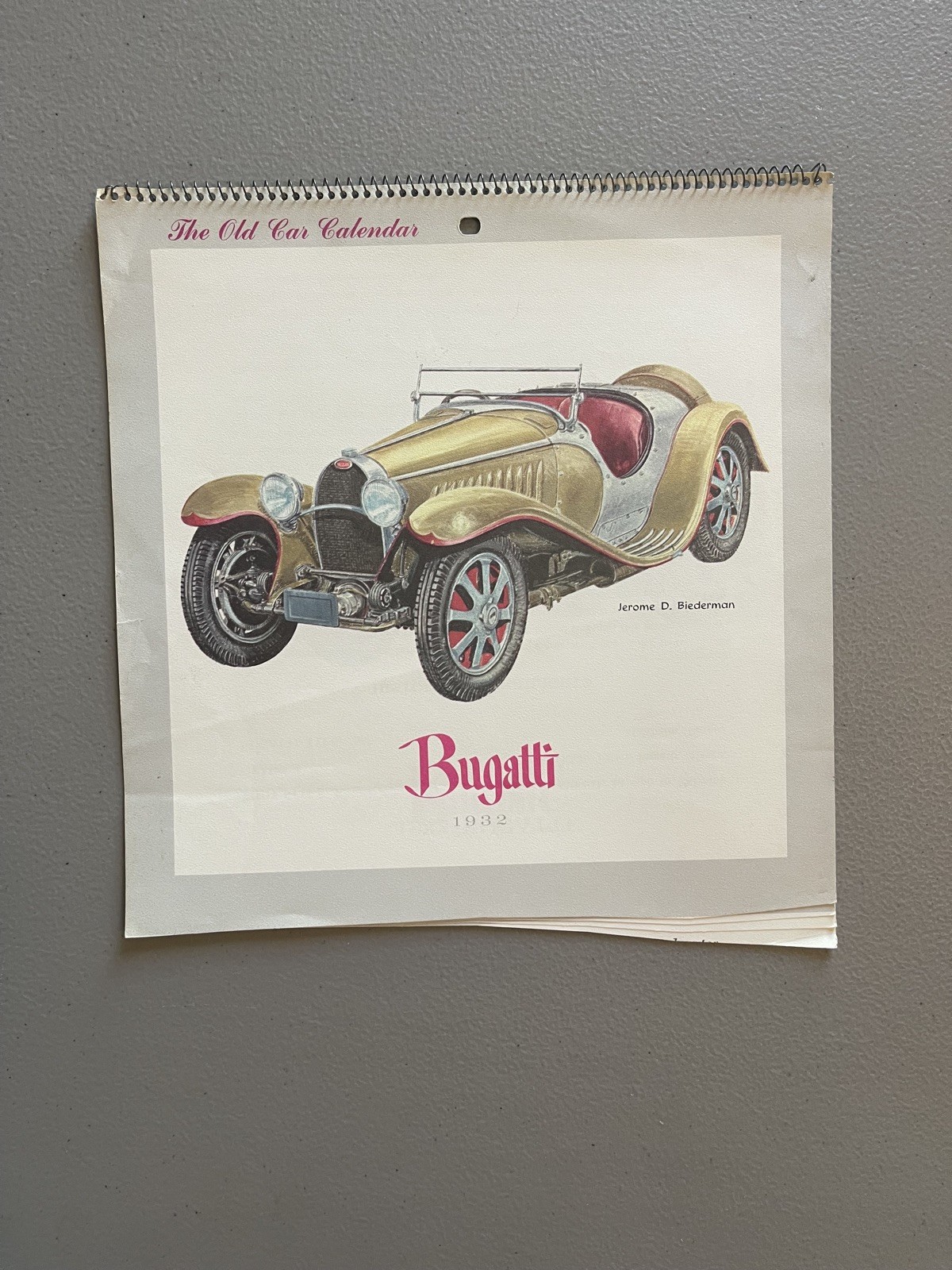 The Old Car Calendar Vintage Bugatti Renault Packard Lincoln (See Photos)