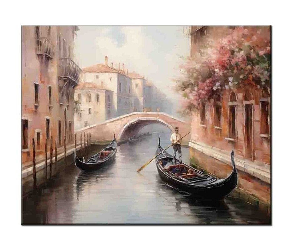 Venice oil painting printed on canvas-Home Wall Artwork Decor-Gifts for Friends
