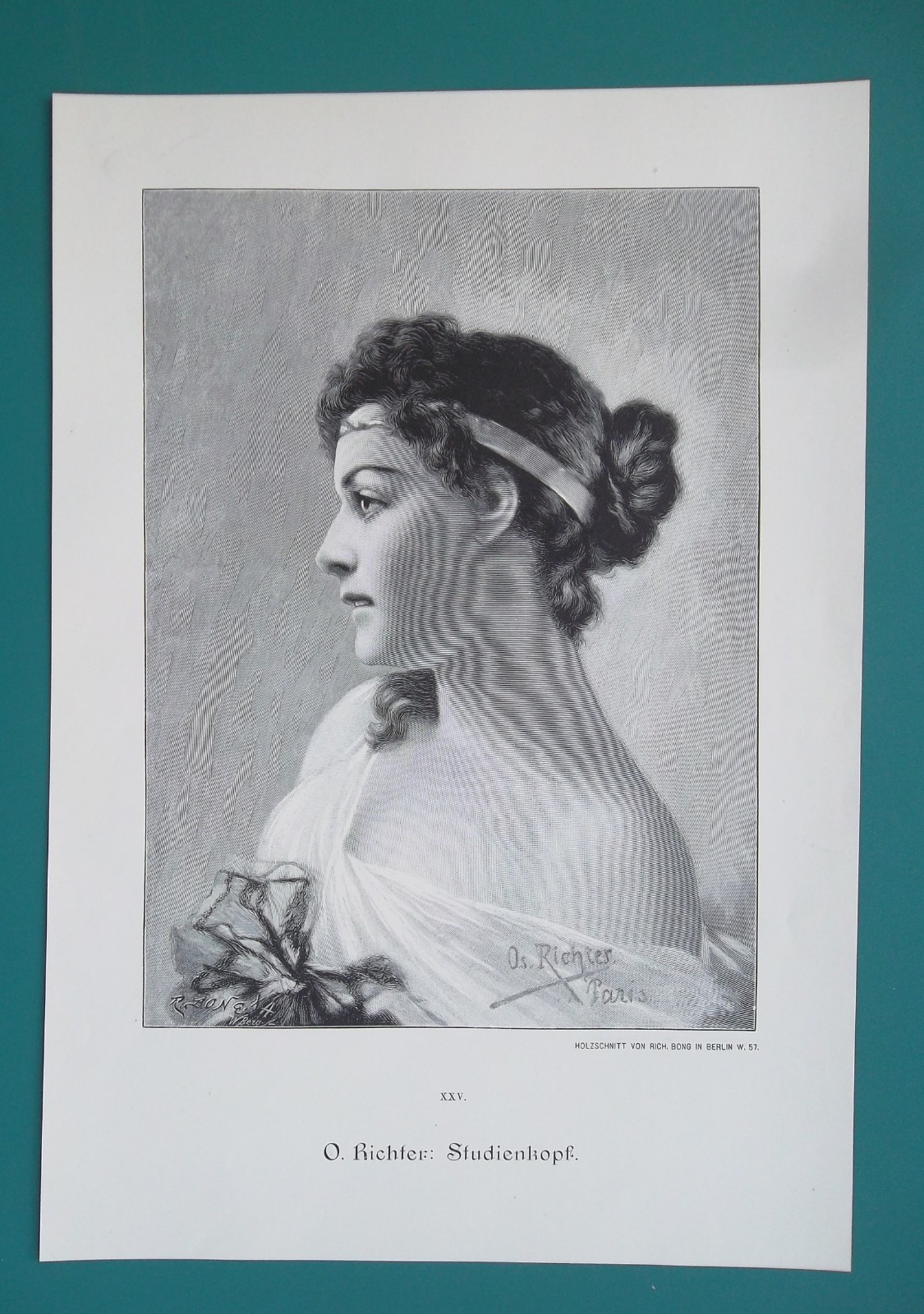 LOVELY MAIDEN Young Girl Graceful Portrait Study – 1892 Victorian Era Print