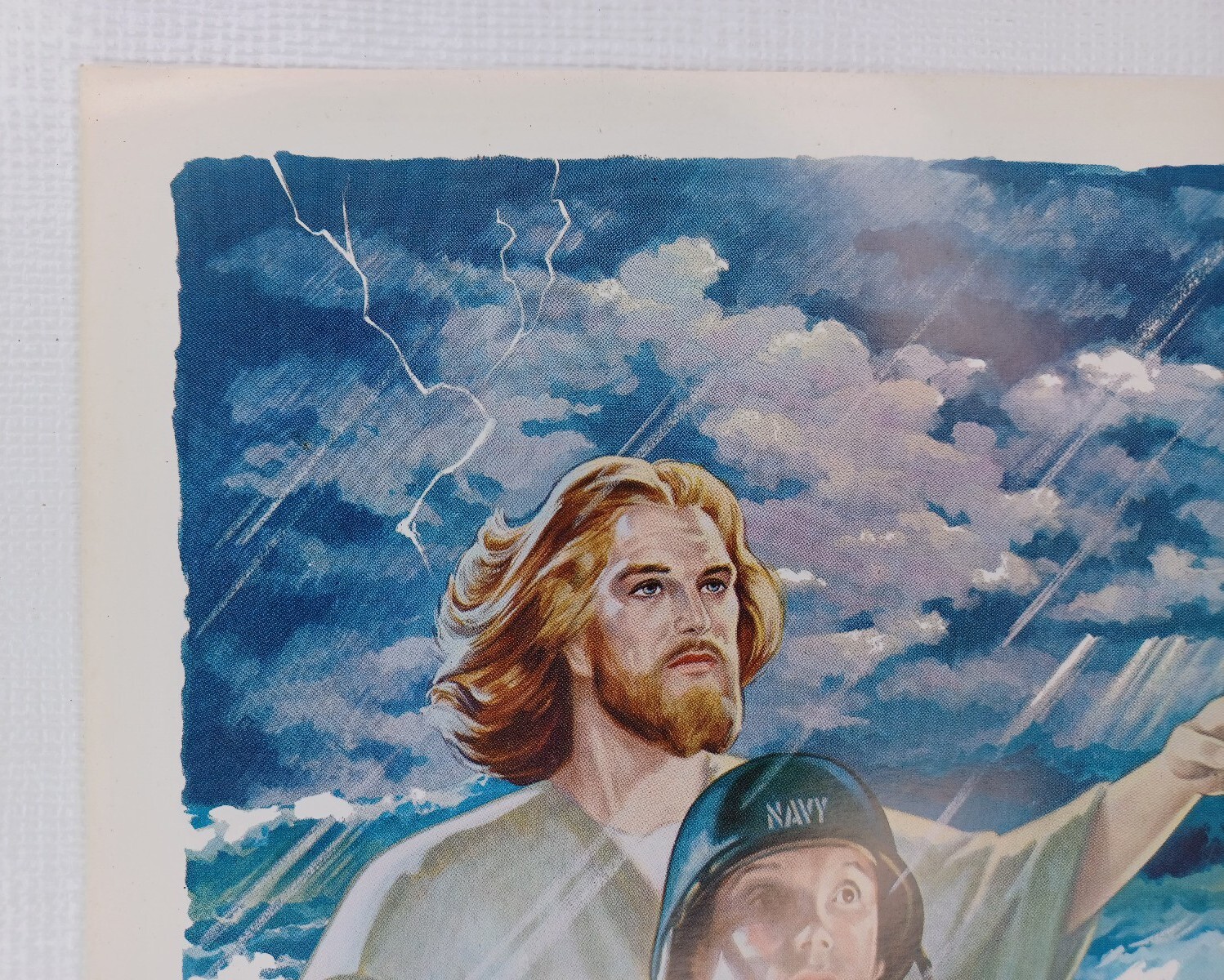 George Pollard Print Jesus Showing The Way Navy Soldier Copyright 1969 Imperial