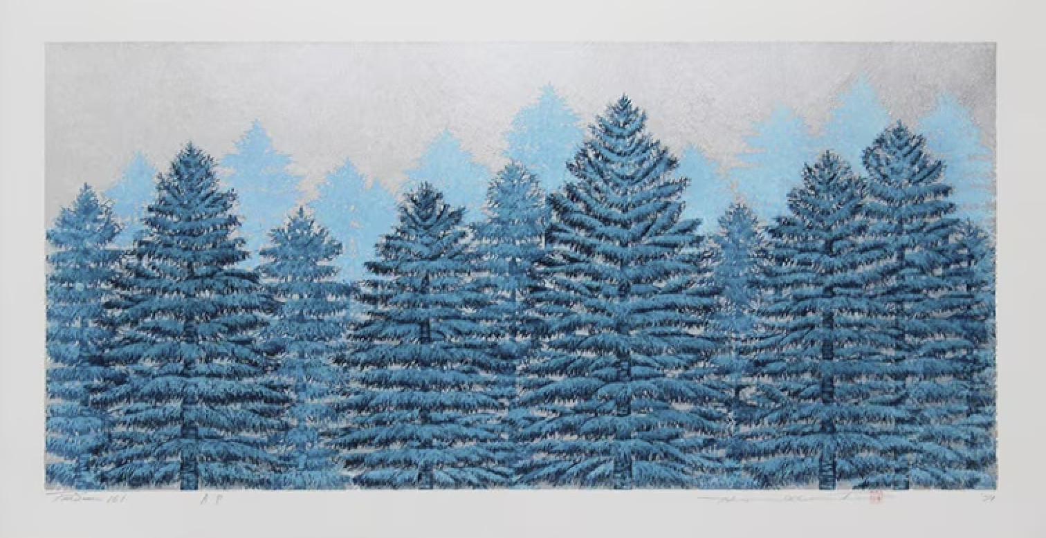 NAMIKI HAJIME Woodblock Print Tree Scene 161 ED200 signed Pre-ordered