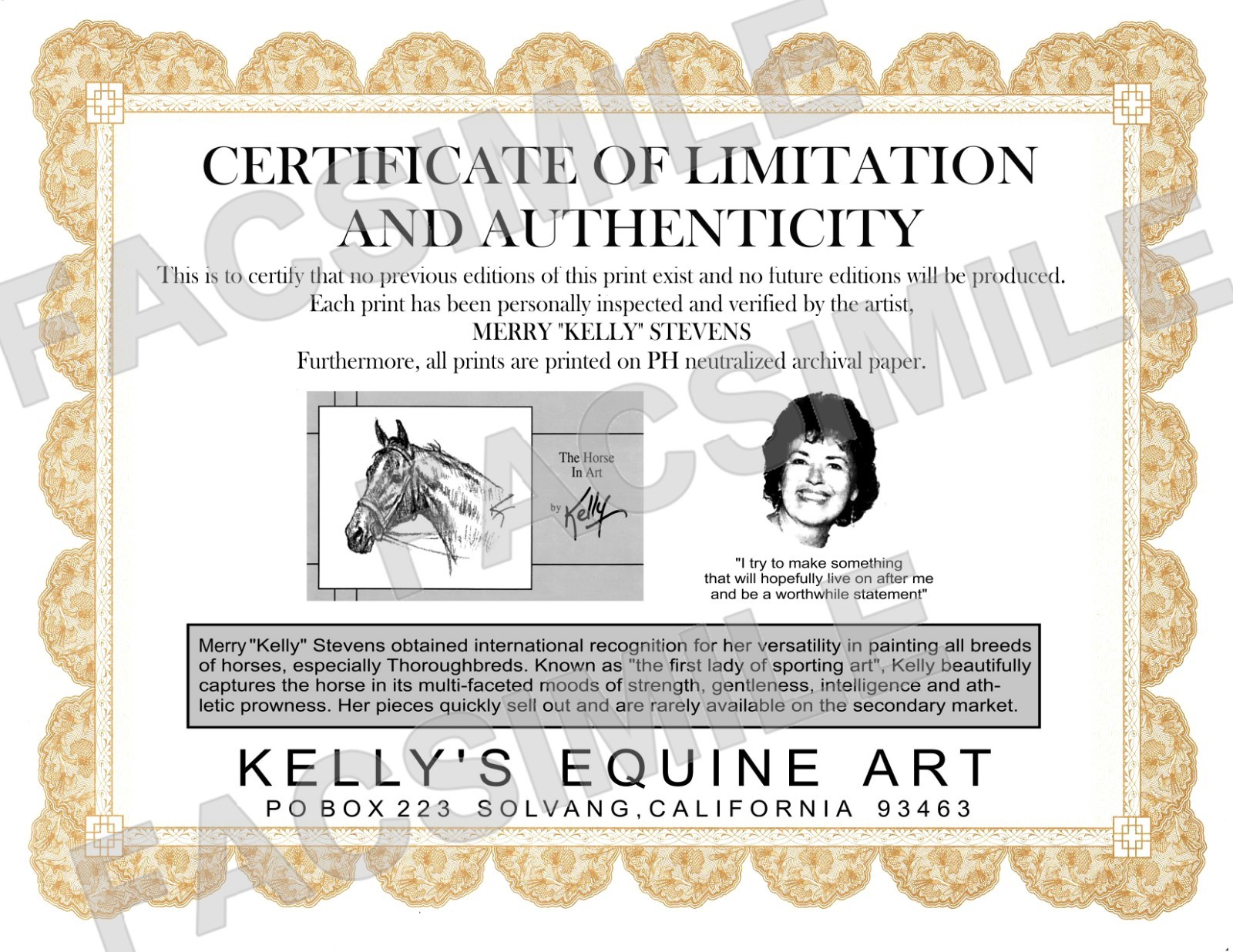 Rare KELLY STEVENS “20th CENTURY RACEHORSES” 2 PIECE SET, Ltd. Ed., S&N Prints