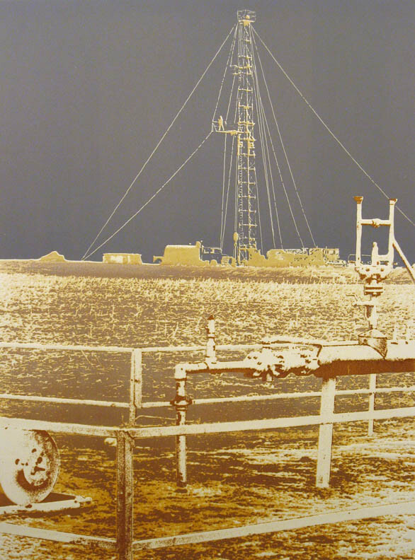 Ted Thomas “Wildcat II” Signed Art Etching oil drill Drilling Artwork Make Offer