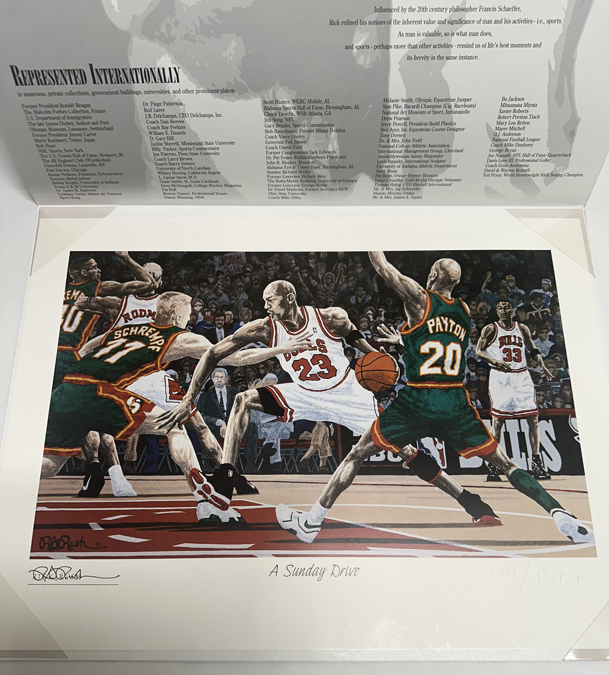 MICHAEL JORDAN – A SUNDAY DRIVE LMT EDITION SERIGRAPH 211/1000 RICK RUSH