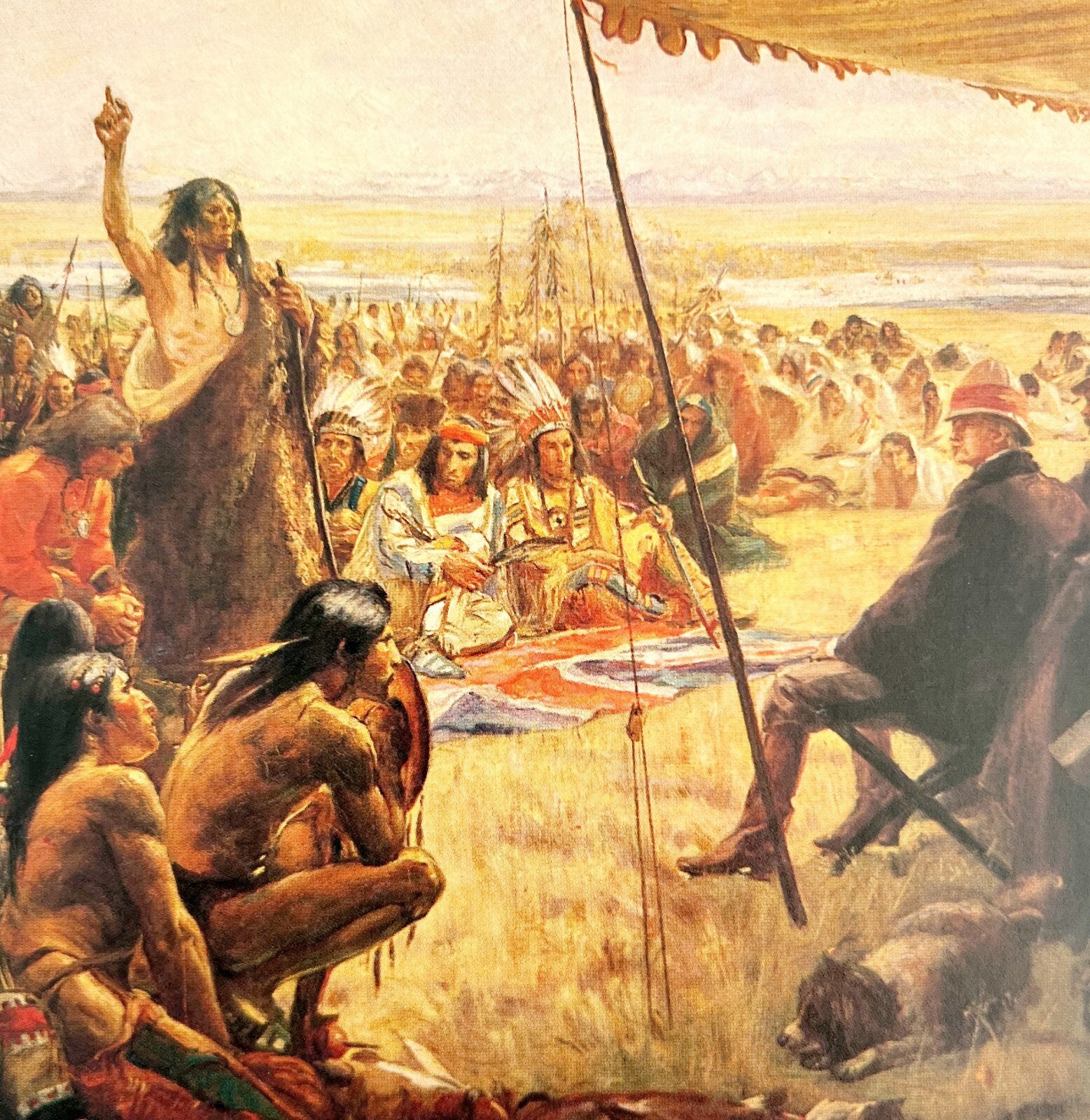 Last Indian Council Crowfoot Blackfeet 1979 Old American West Print LGAD98