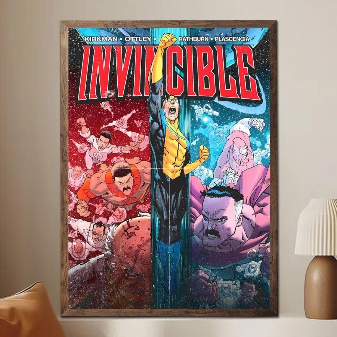 Invincible Comic Cover Print, Superhero Poster