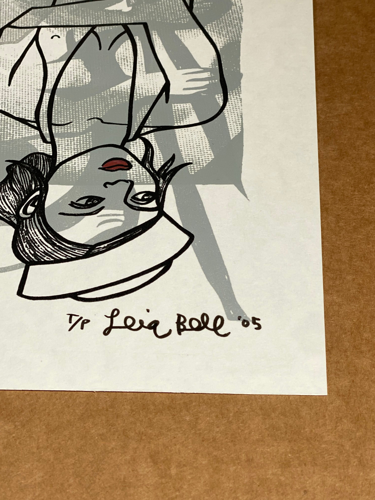 Leia Bell 2005 Girl With Rose Signed Silkscreen Poster 12×16