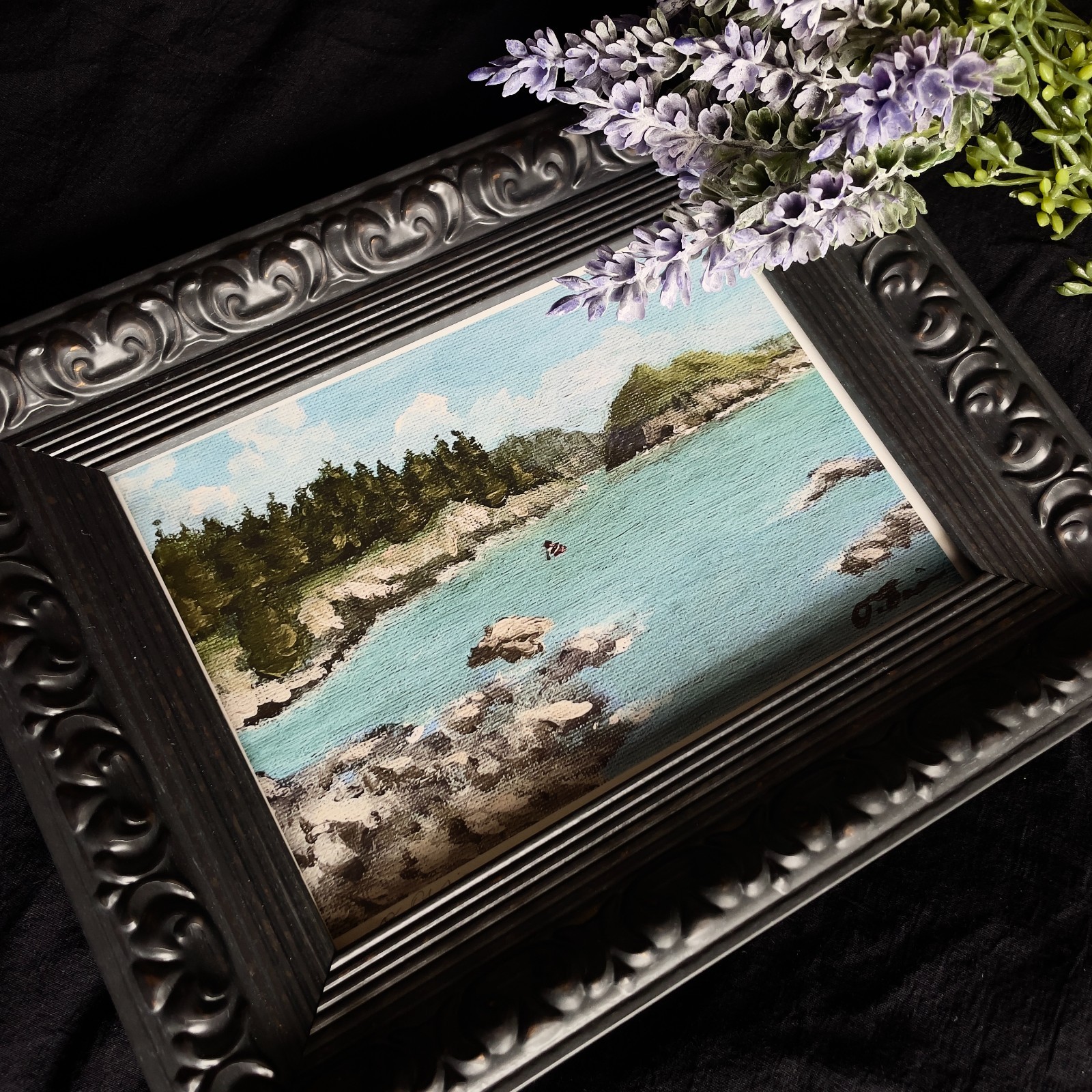 California Ocean Rocky Coast Acrylic Painting 5” x 7” Art Print