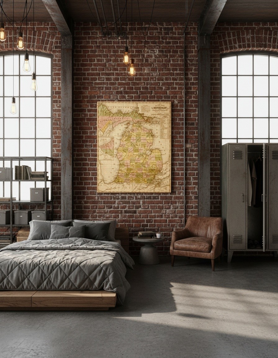 Vintage Maps – Michigan – Art Print on Paper or Canvas