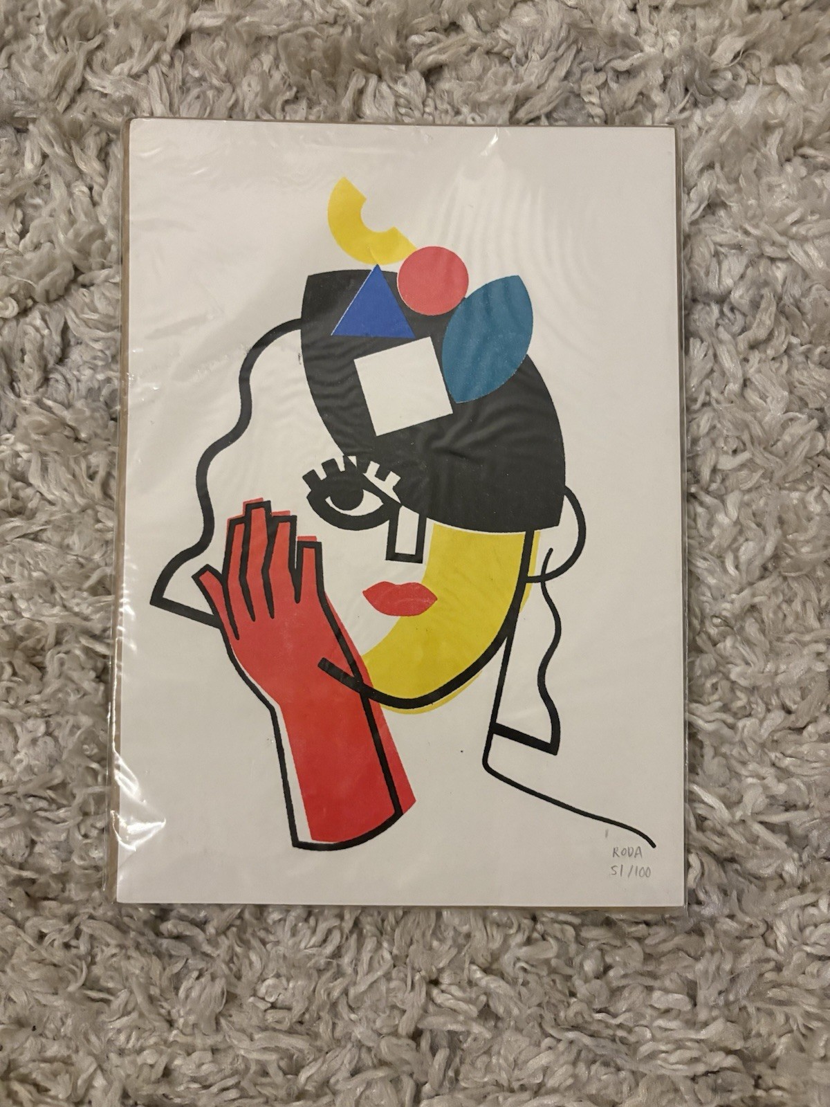 Jose Antonio Roda Illustration Print 51/100 Mumu Exhibition Barcelona Cubist Art