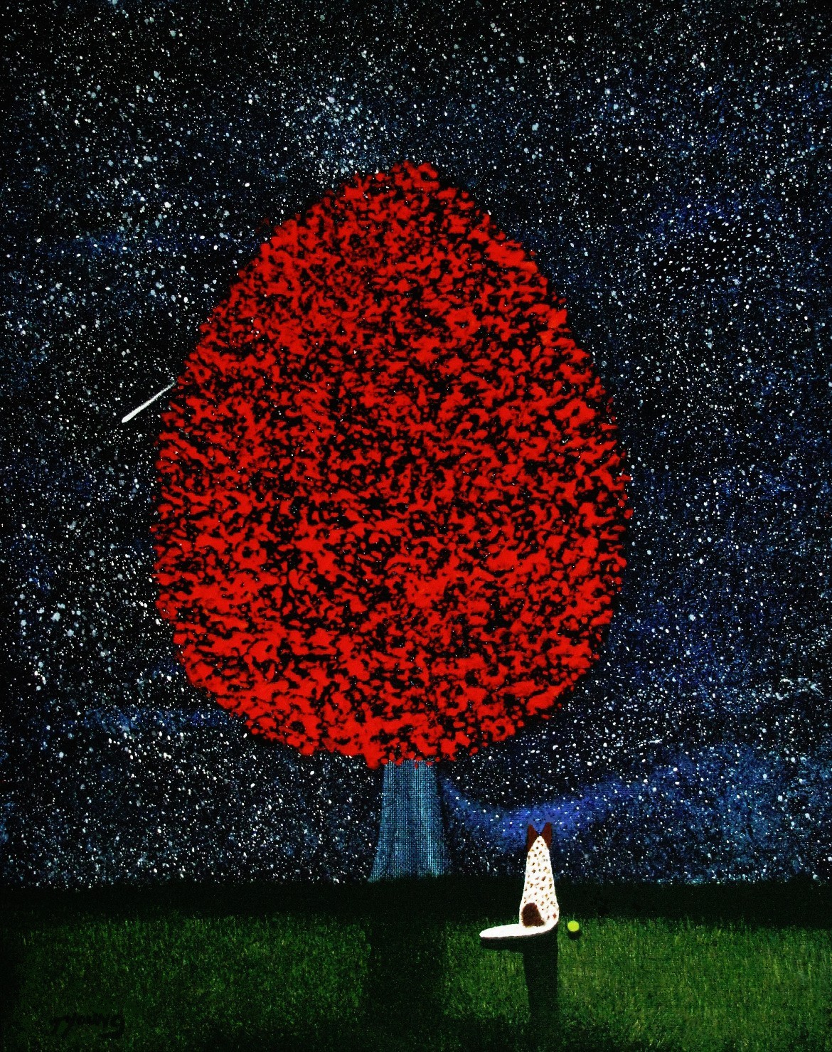 Australian Cattle Dog Red Heeler tree Art PRINT Todd Young painting NIGHT STARS