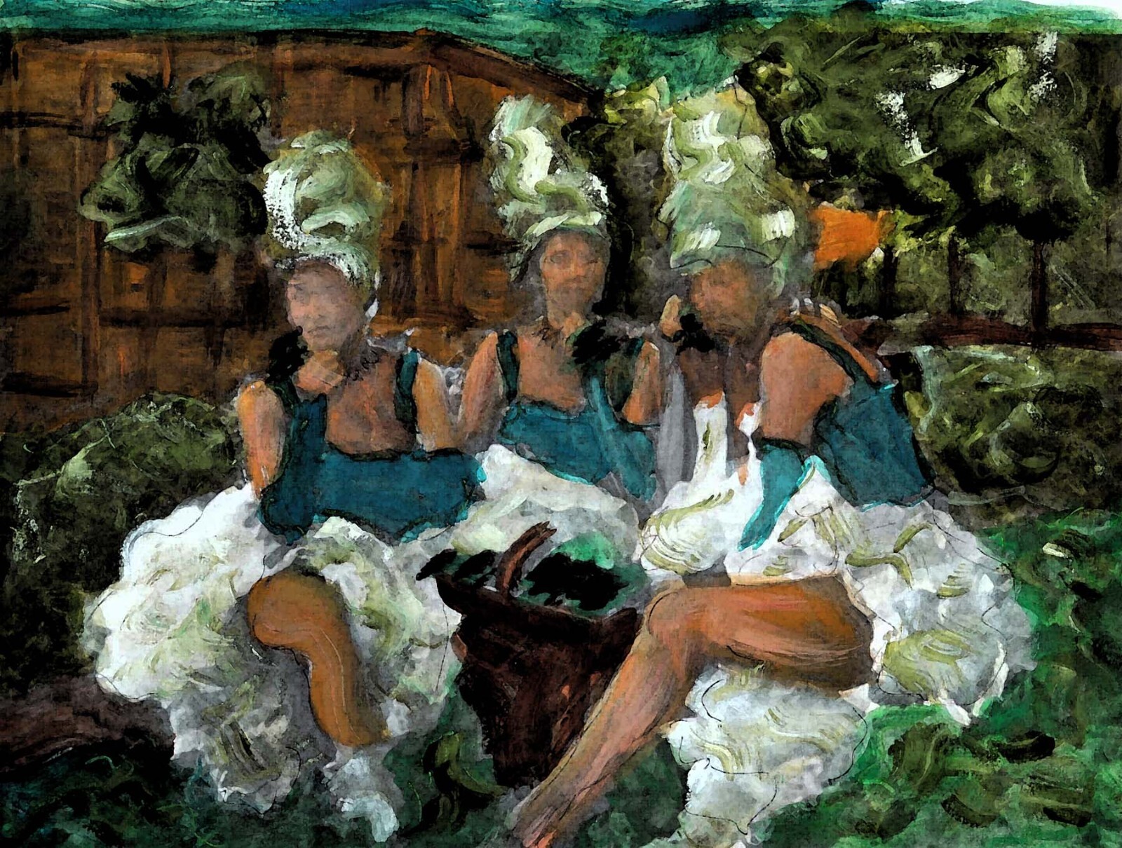 Eating Grapes – Numbered, Limited Edition Print – By F. DeTrolio