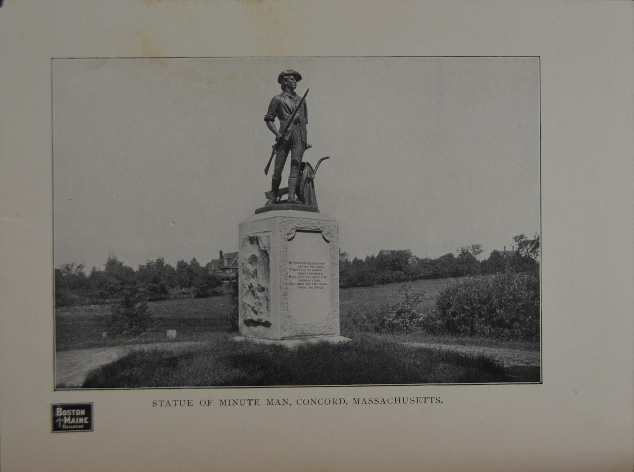 Antique Minute Men Concord Massachusetts Art Print 1902 Boston & Maine Rail Road