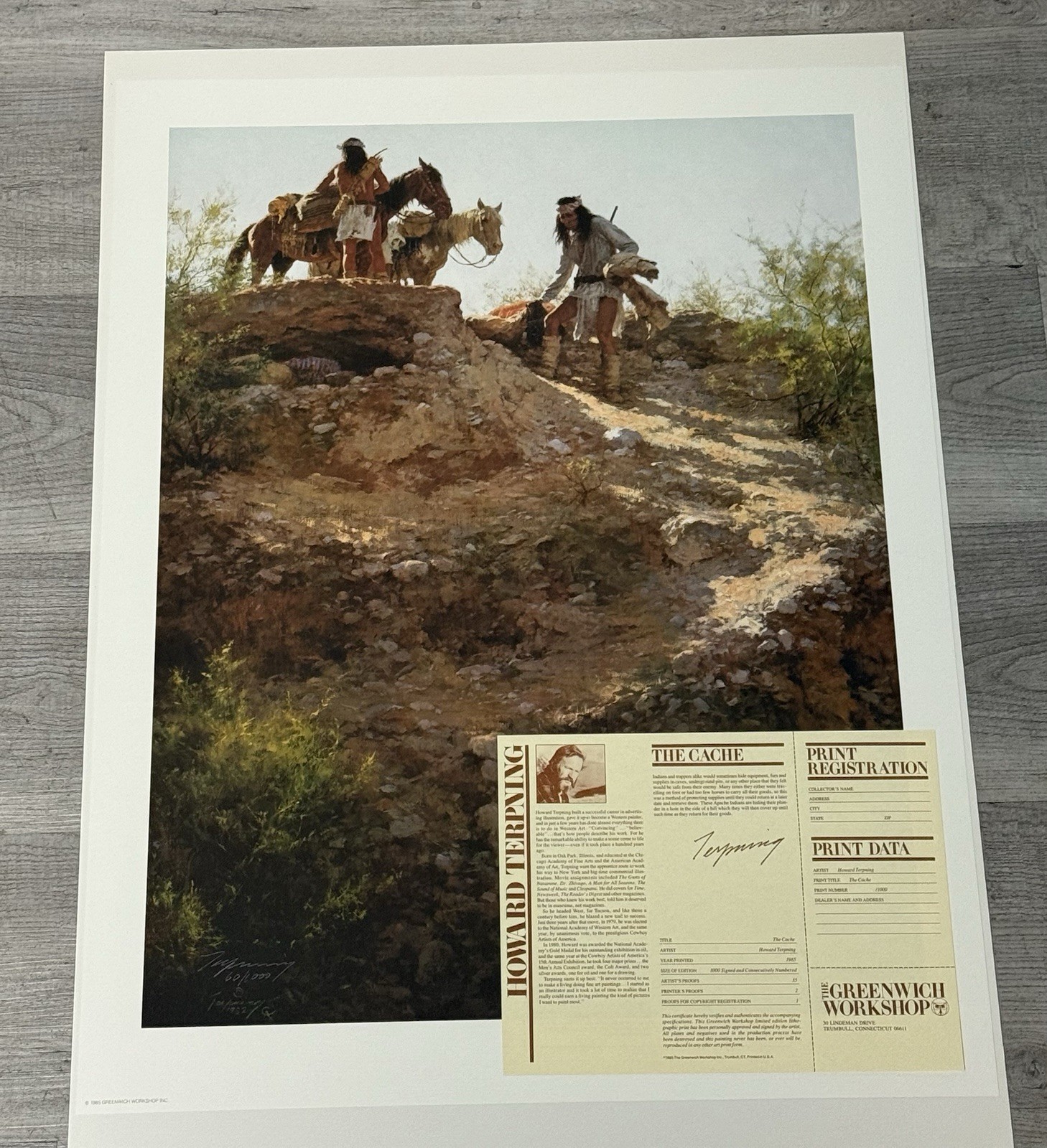 Howard Terpning The Cache Signed Limited Edition Native American Print 60/1000