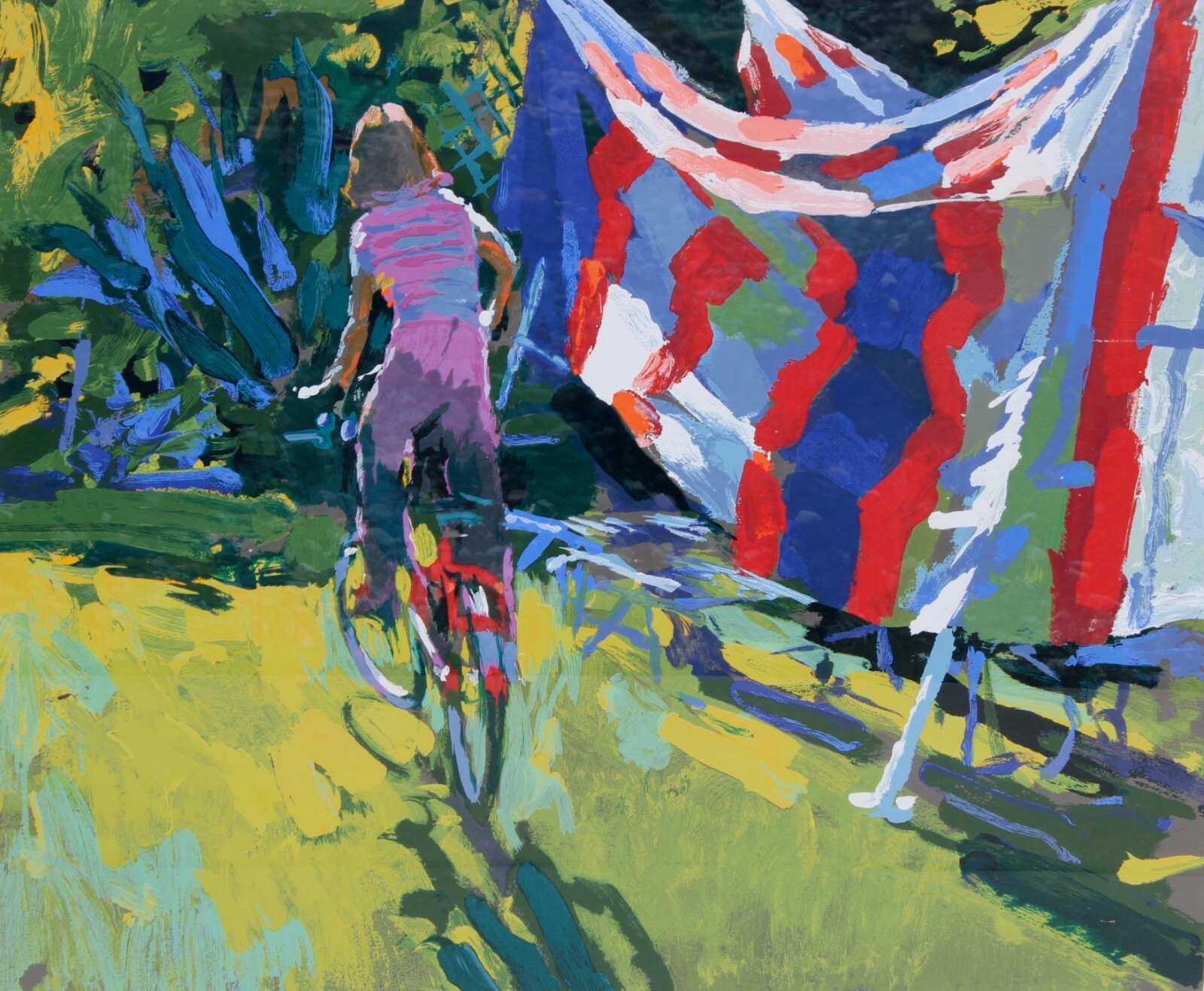 NICOLA SIMBARI Girl Riding a Bicycle AP Serigraph Edition of 50