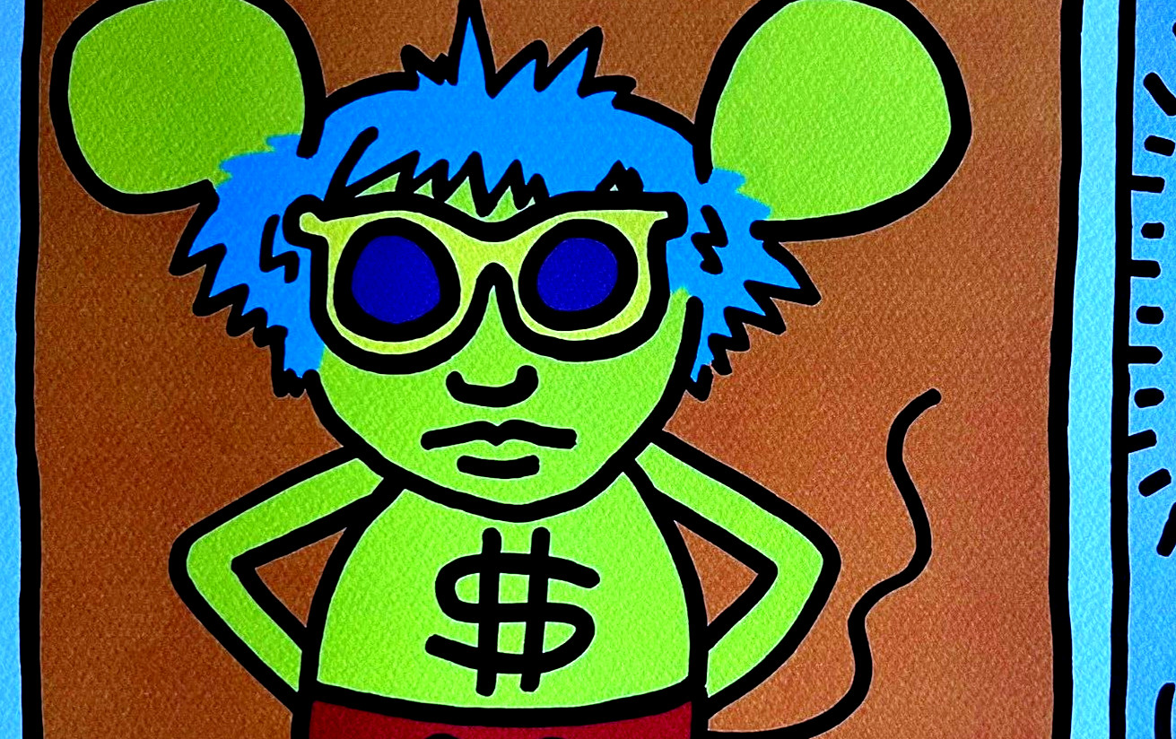 Keith Haring Lithograph From A Painting – COA Signed In Pen – Hand Numbered