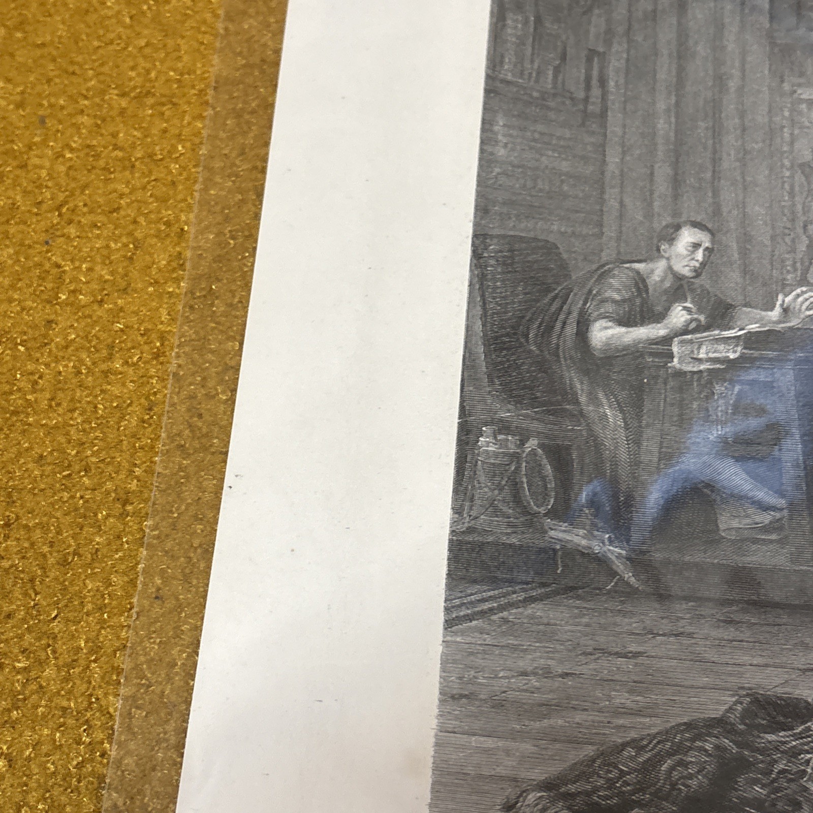 ANTIQUE ORIGINAL B/W ENGRAVING-CLEOPATRA AND CAESAR- 1870 London:VIRTUE @ Co