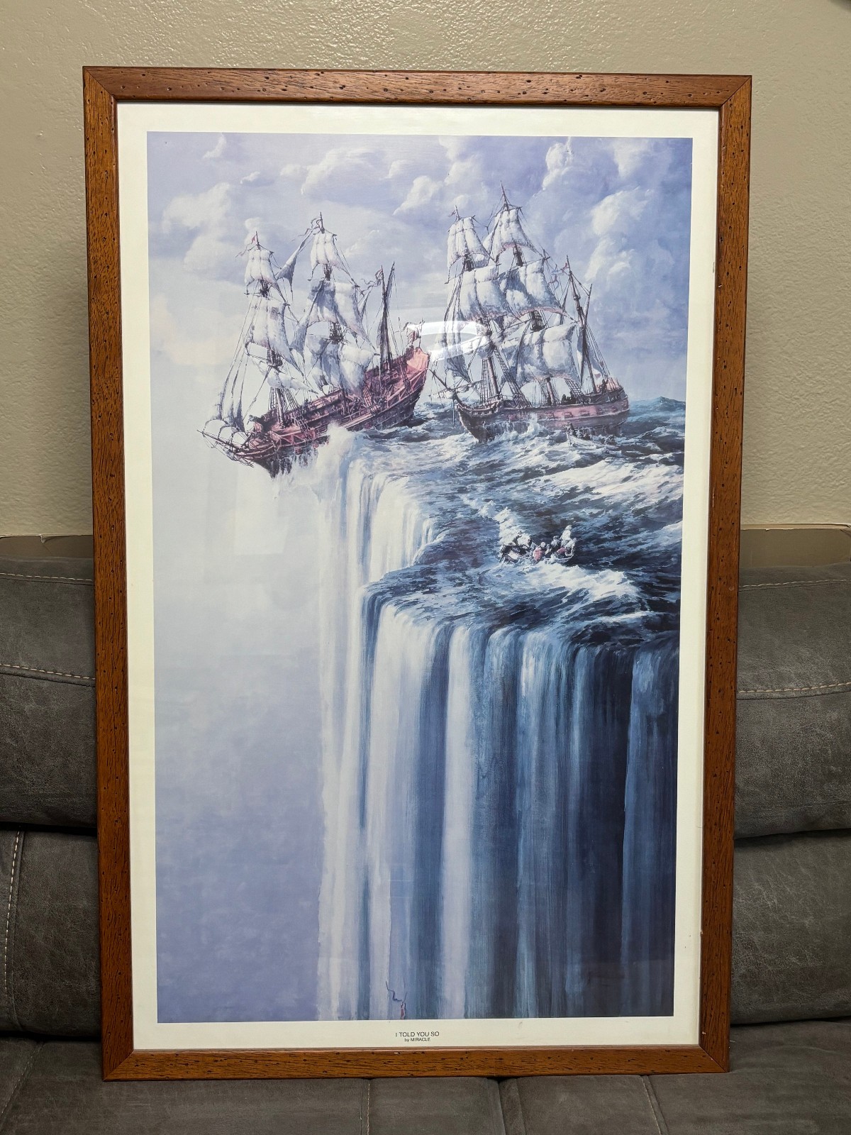 “I TOLD YOU SO” WATERCOLOR PRINT BY ED MIRACLE FRAMED 36″ X 23″