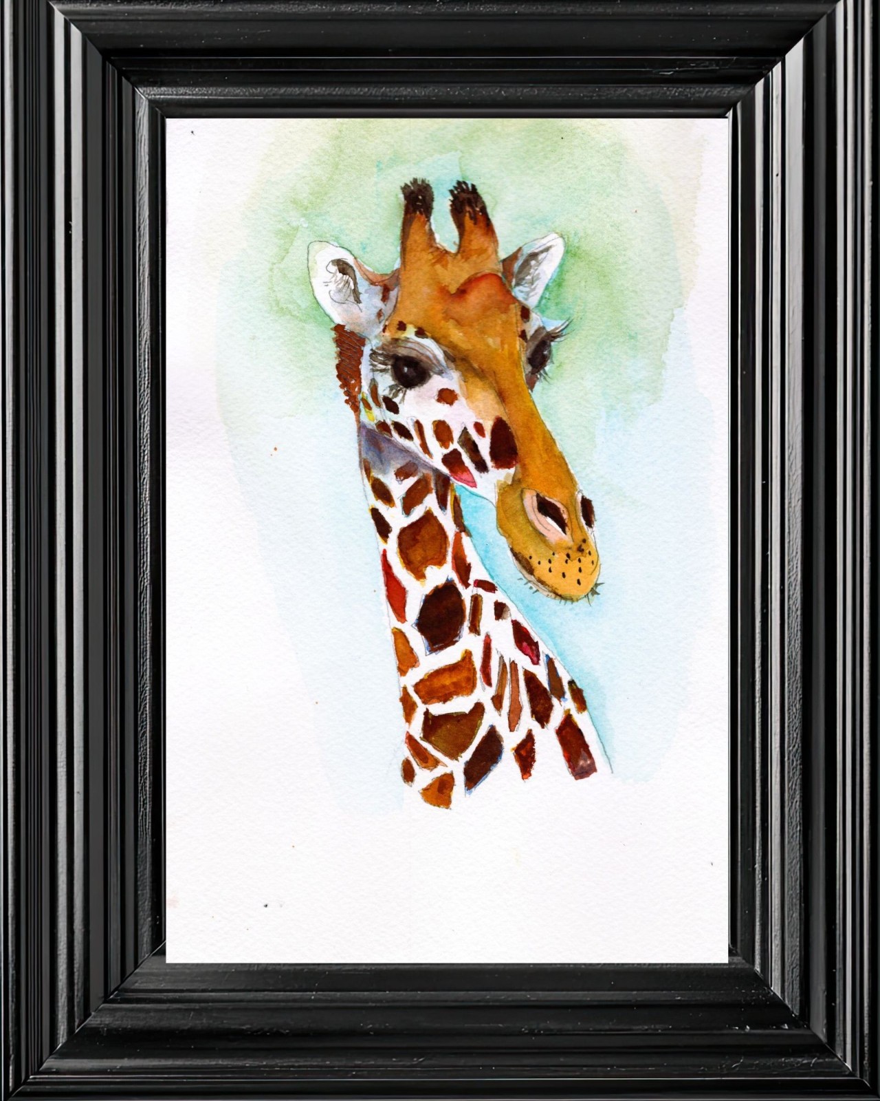 Wildlife Giraffe Print from Original Watercolor Painting 4″ x 6″
