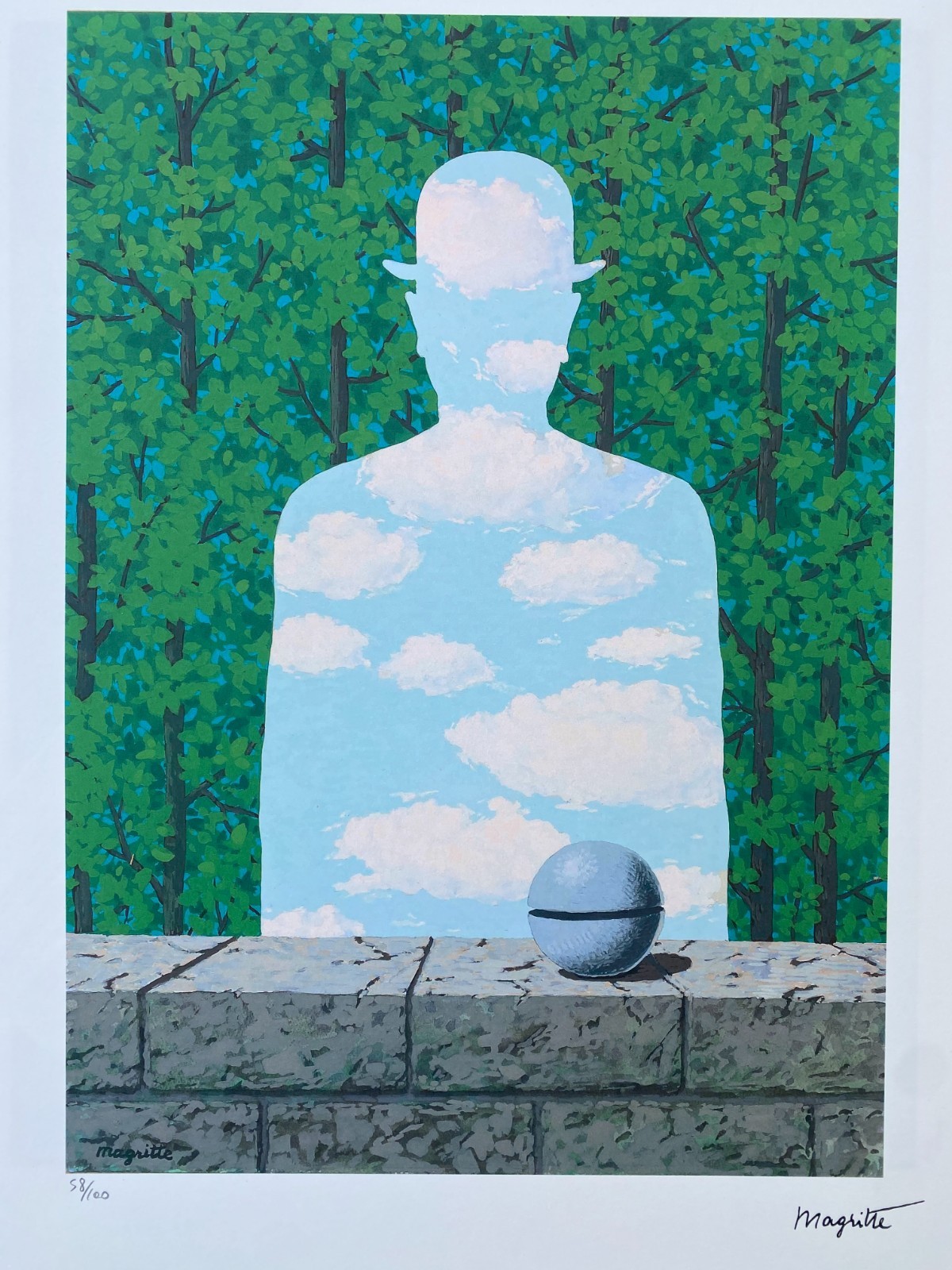 René Francois Ghislain Magritte”The Beautiful Walk”,lithograph,signet,surrealism