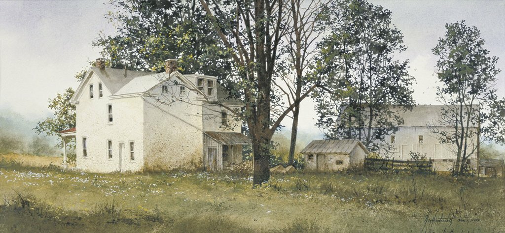 Primrose Farm by Ray Hendershot Art Print Country Landscape Poster 30×16
