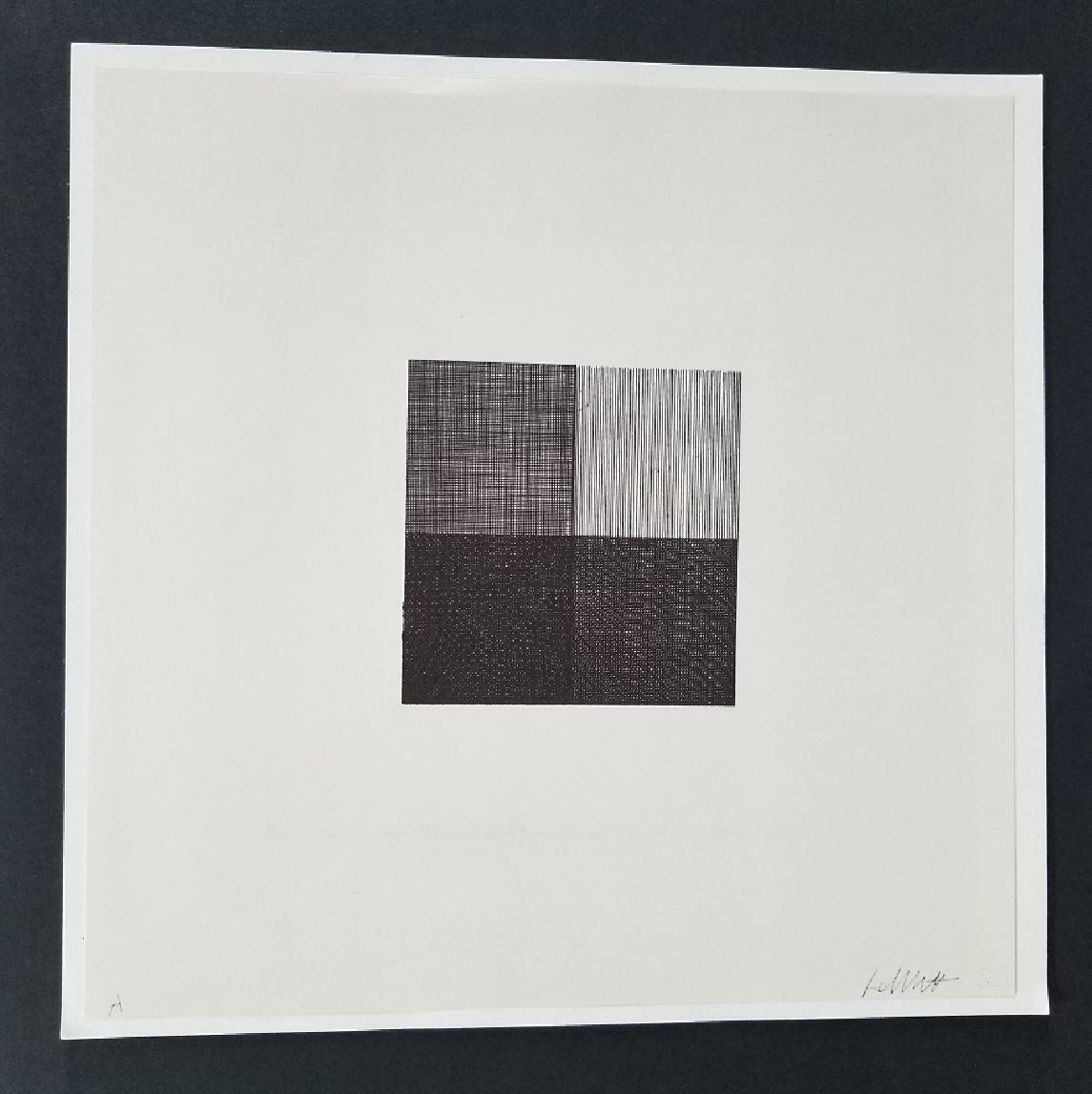 Sol LeWitt “Untitled” (Squares) Mounted b/w offset Lithograph 1973