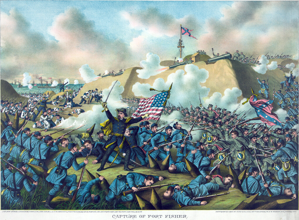 Kurz Allison Civil War Battle Capture of Fort Fisher 13 x 19″ Reproduction