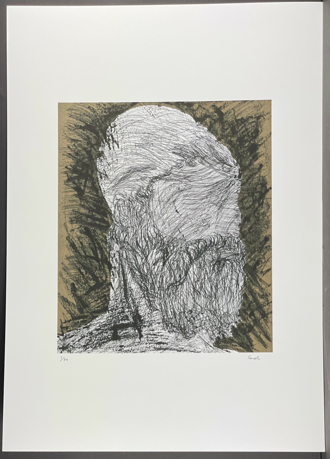 Mario Ceroli * Profile * 50 X 70 Cm * Signed Lithograph * Limited # 3/70