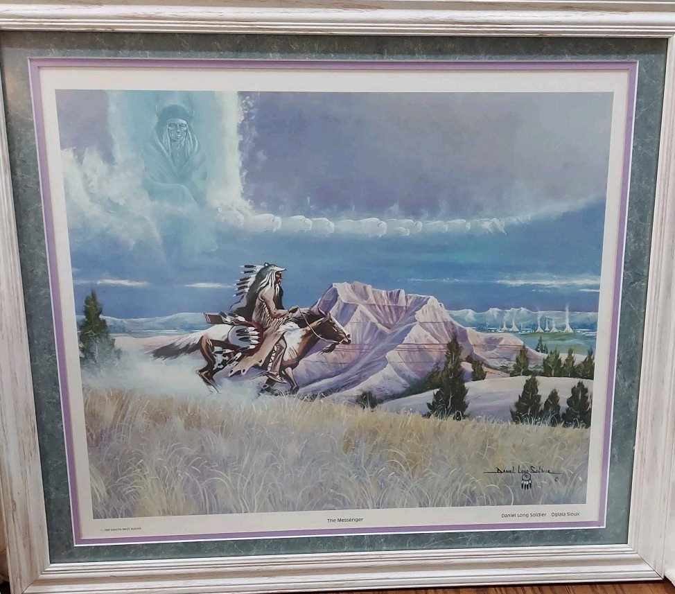 1992 Daniel Long Soldier (Oglala Sioux) 26.5″x22.5 “The Messenger” Offset Litho