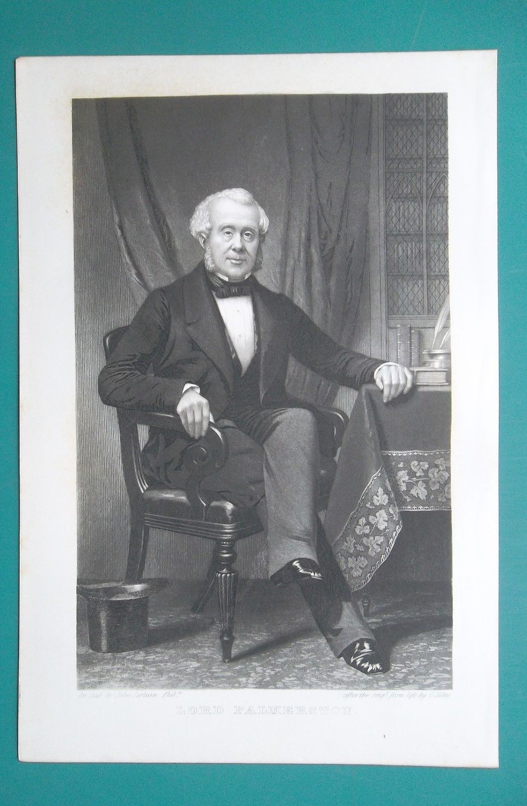 LORD PALMERSTON British Prime Minister 1855 to 1865 – 1863 Portrait Print