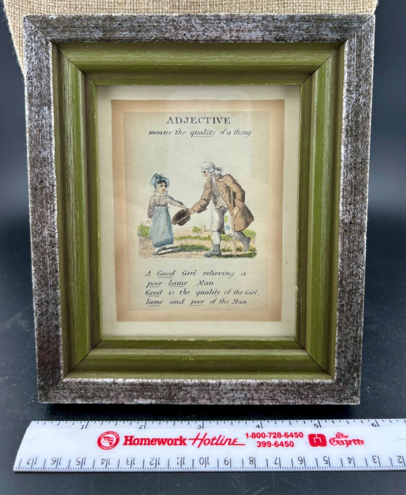 Vintage Wooden Framed Scene Adjective