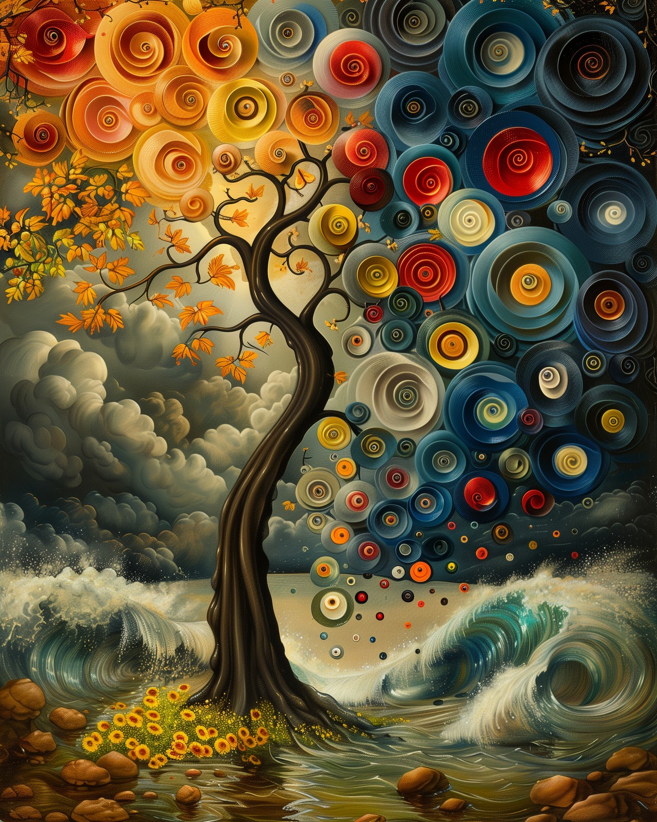 8×10 Art Print Colors Painting Tree – 31396713