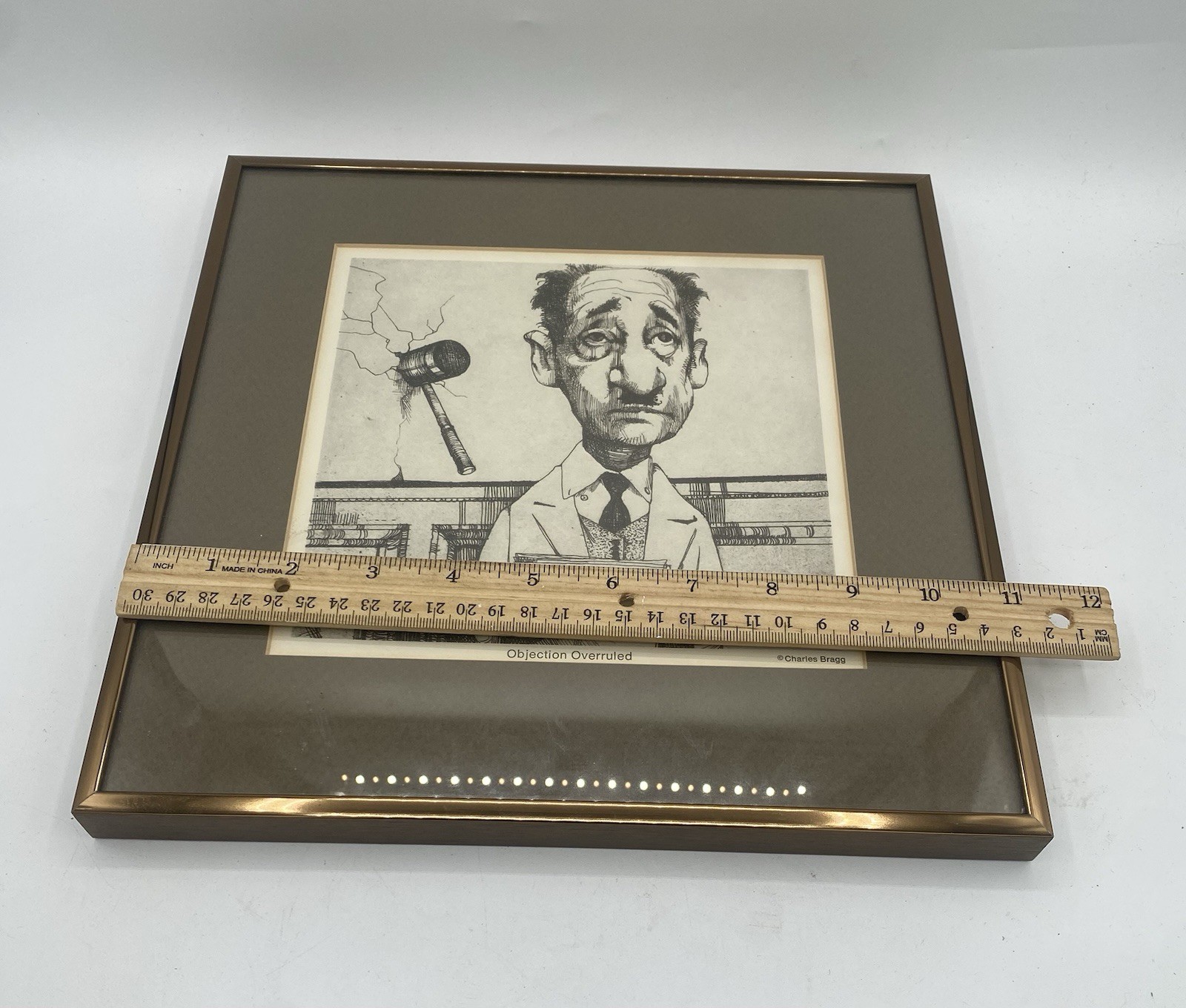Charles Bragg Objection Overruled Framed Courtroom Satire Art Print