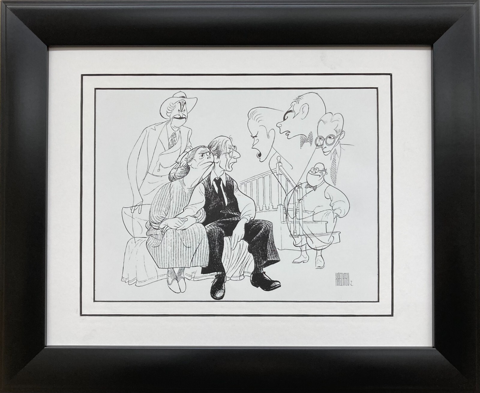 Al Hirschfeld “Death of a Salesman 1984” CUSTOM FRAMED ART Broadway