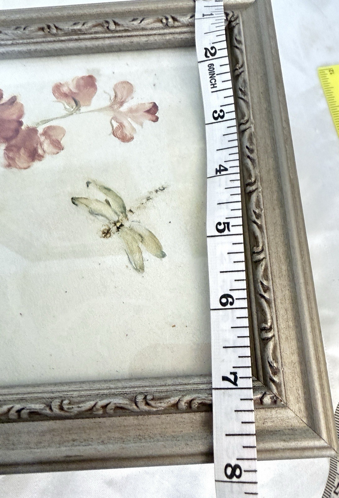 Set Of Two Vintage Cheri Blum Framed Floral Prints Wildflowers & Dragonflies