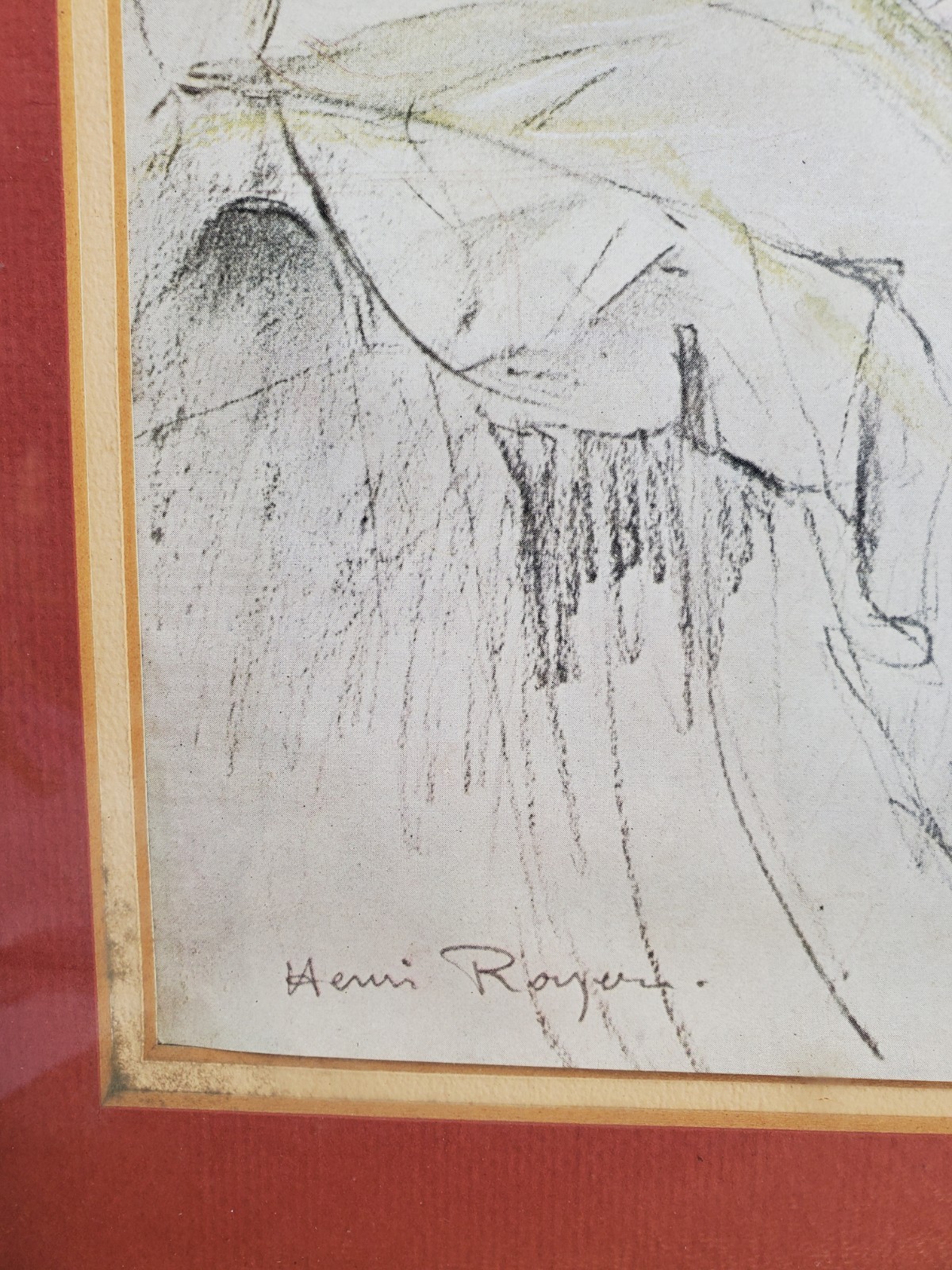 Vintage Henri Royer Portrait Print – Early 20th Century French Illustration (B2)