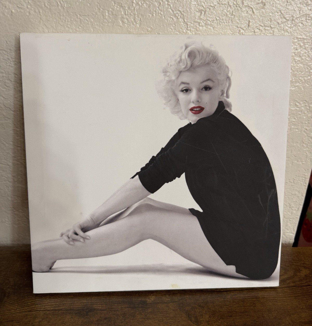 Black & White Canvas Print, Woman Sitting, Unframed, 12×12 Inches, Ready To Hang