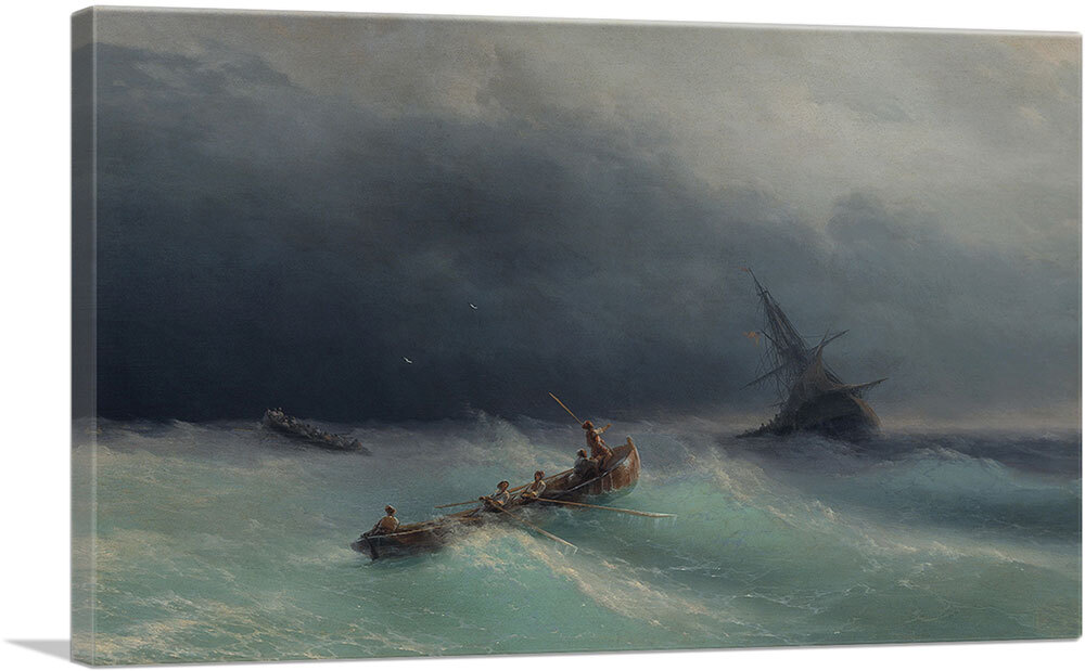 ARTCANVAS Storm at Sea 1873 Canvas Art Print by Ivan Aivazovsky