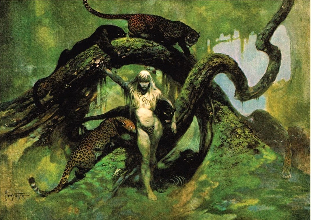 FRAZETTA “CAT GIRL” VERSIONS 1-5, O.O.A.K. PRINTS, 11×14-16″, VINTAGE NEW, MINT